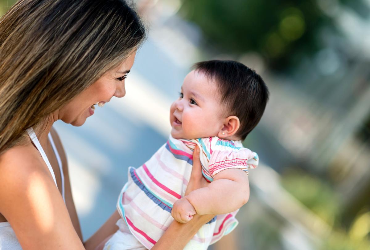 Happy mother and daughter